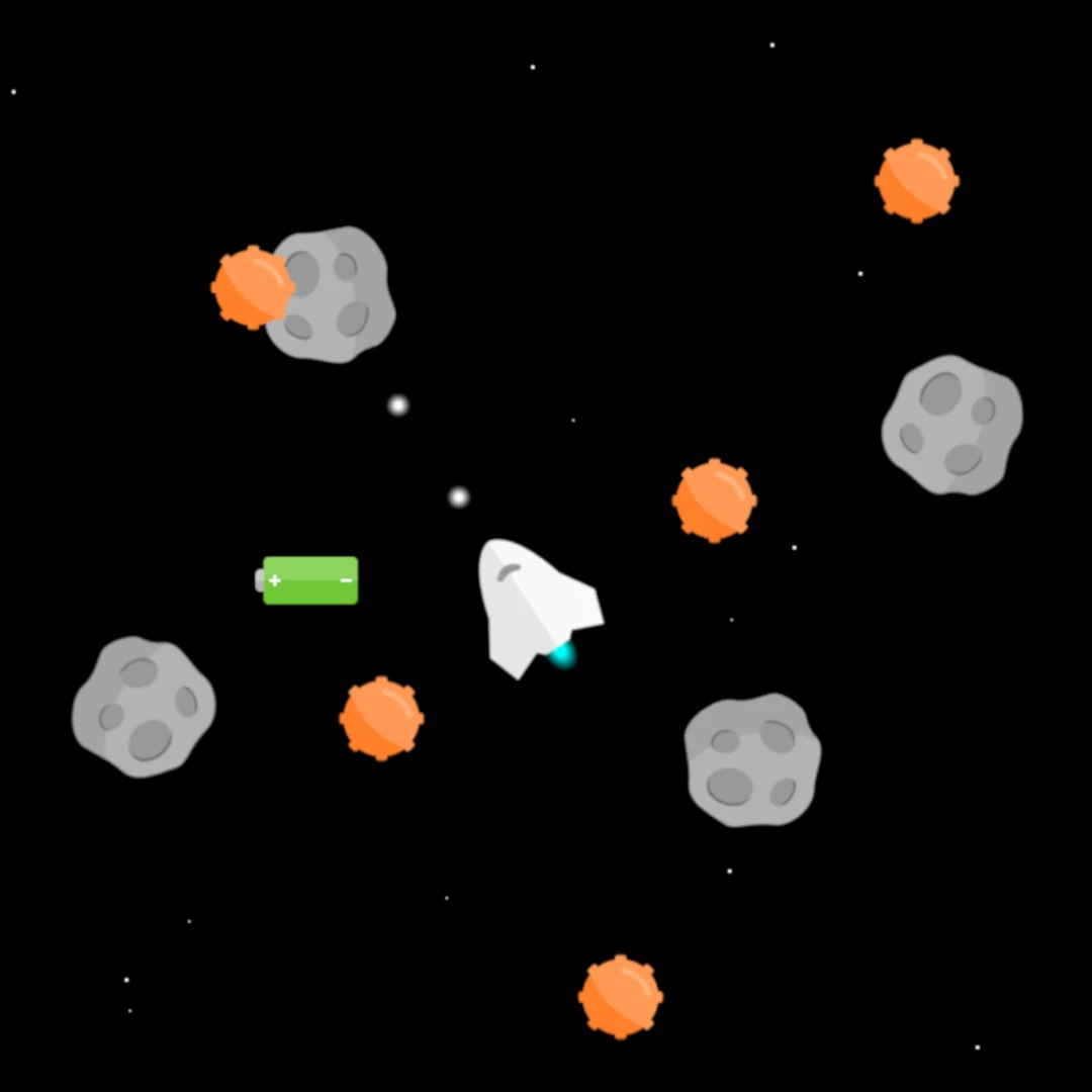 Spelutveckling klassiska 80-tals spelet Asteroids i JavaScript och HTML5 Canvas 