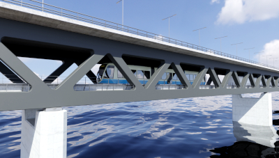 3D visualization bridge and tram